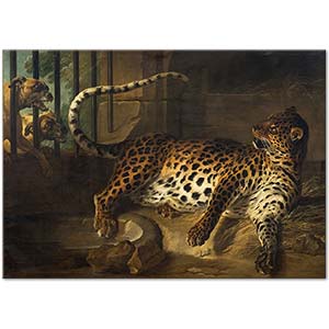 Jean Baptiste Oudry İki Mastiff ve Kafesteki Leopar