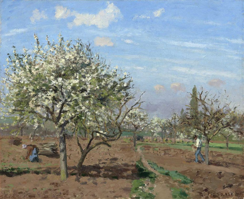 Camille Pissarro Çiçeklenmiş Meyve Ağaçları, Louveciennes