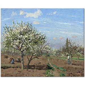 Camille Pissarro Çiçeklenmiş Meyve Ağaçları, Louveciennes