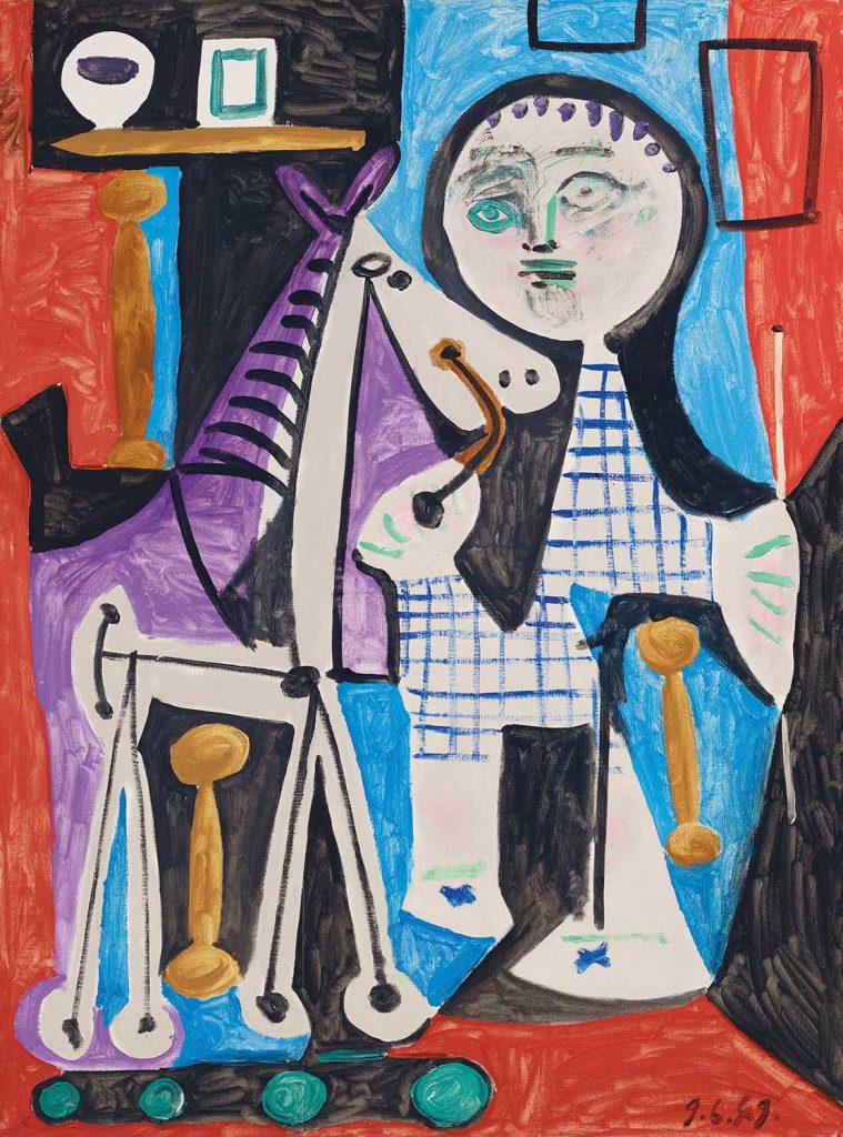 Pablo Picasso Claude İki Yaşındayken Oyuncak Atı ile