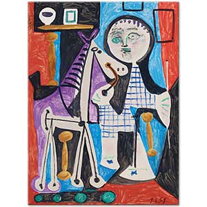 Pablo Picasso Claude İki Yaşındayken Oyuncak Atı ile