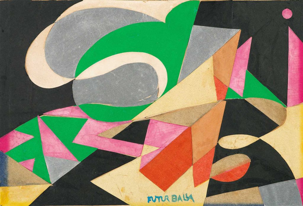 Giacomo Balla Kelime Dokusu ile Desen