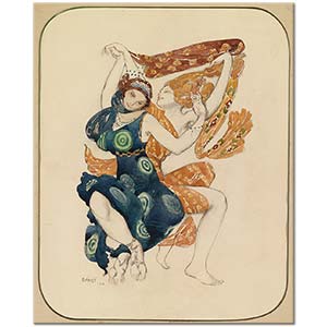 Leon Bakst Tcherepnin'den Narcisse için Kostüm