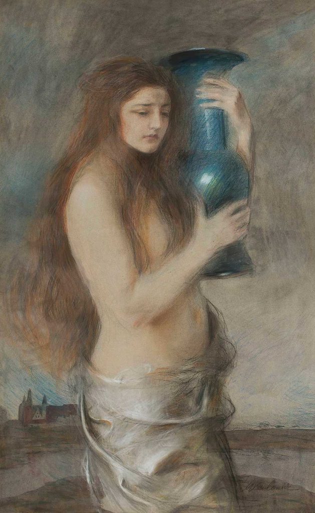 Teodor Axentowicz Mavi Vazolu Kız