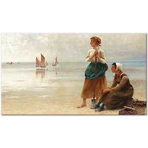 August Hagborg Deniz Kıyısında Kadınlar