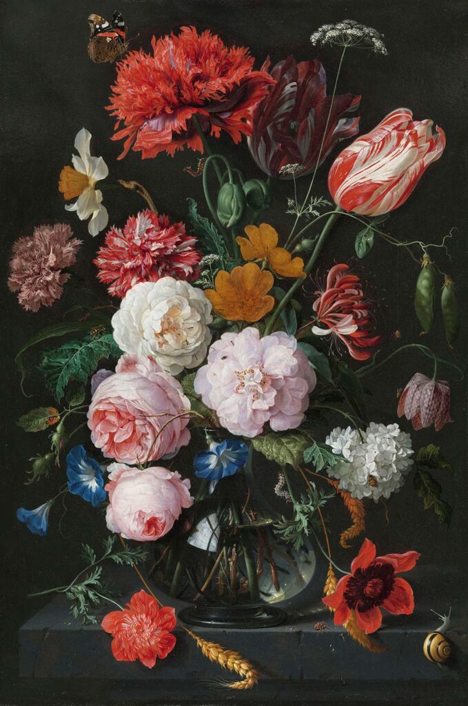 Jan Davidsz de Heem Cam Vazoda Çiçekler