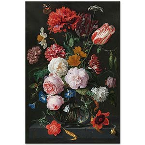 Jan Davidsz de Heem Cam Vazoda Çiçekler