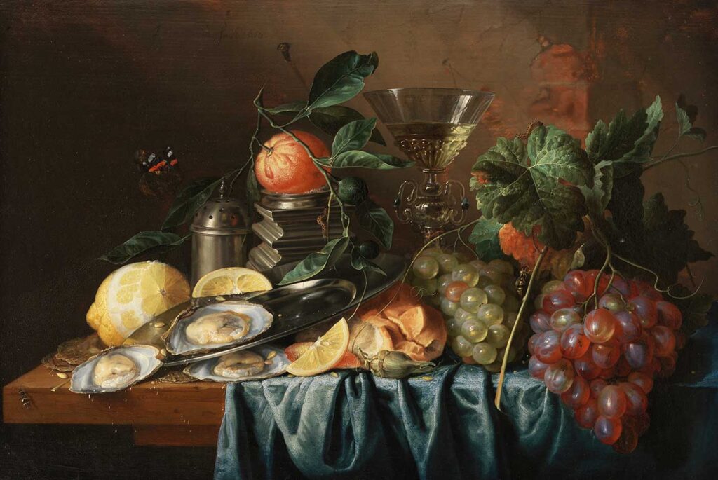 Jan Davidsz de Heem İstiridyeler ve Üzümler