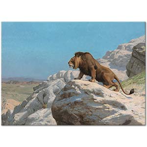 Jean Leon Gerome Gözleyen Aslan