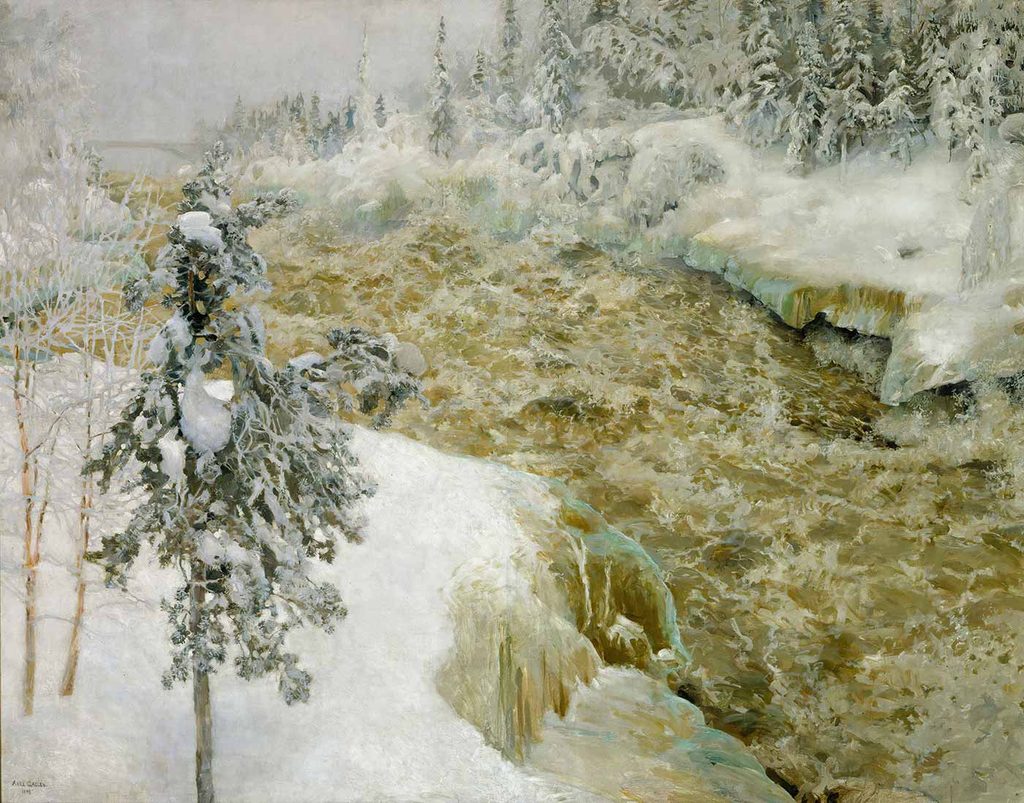 Akseli Gallen Kallela Kar Altında Imatra Şelalesi
