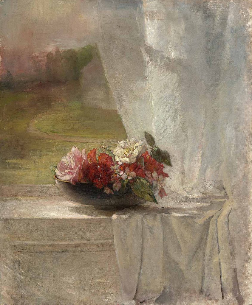 John La Farge Pencere Kenarında Çiçekler