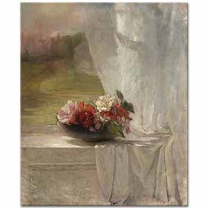 John La Farge Pencere Kenarında Çiçekler