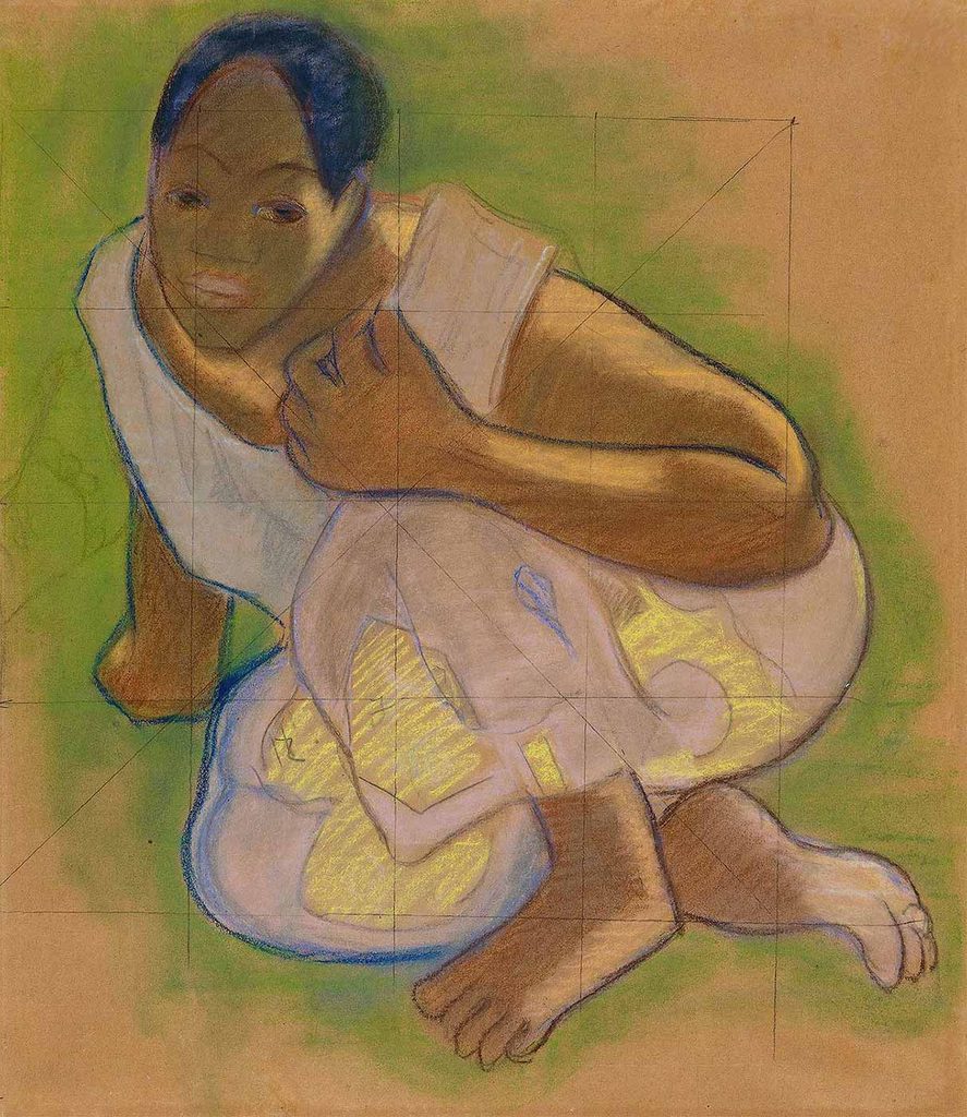 Paul Gauguin Çömelmiş Tahitili Kadın