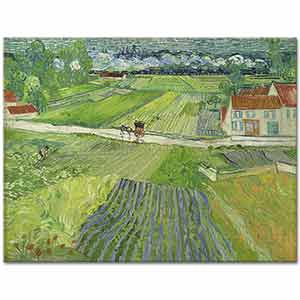 Vincent van Gogh At Arabası ve Tren ile Manzara