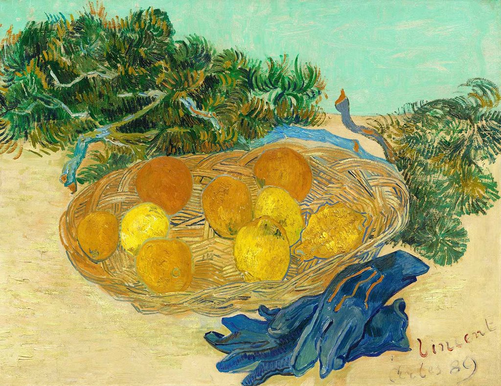 Vincent van Gogh Portakal Limon ve Mavi Eldivenli Natürmort