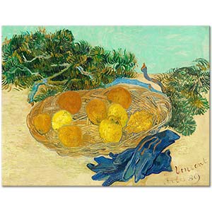 Vincent van Gogh Portakal Limon ve Mavi Eldivenli Natürmort