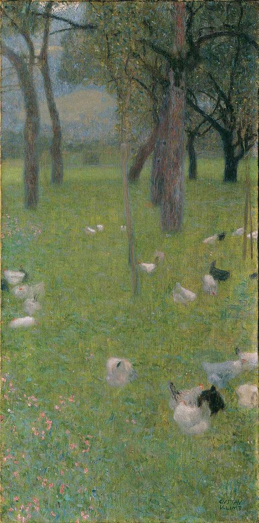 Gustav Klimt Yağmur Sonrası Bahçede Tavuklar