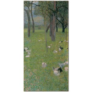 Gustav Klimt Yağmur Sonrası Bahçede Tavuklar
