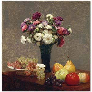 Henri Fantin Latour Yıldız Çiçekleri ve Meyveler